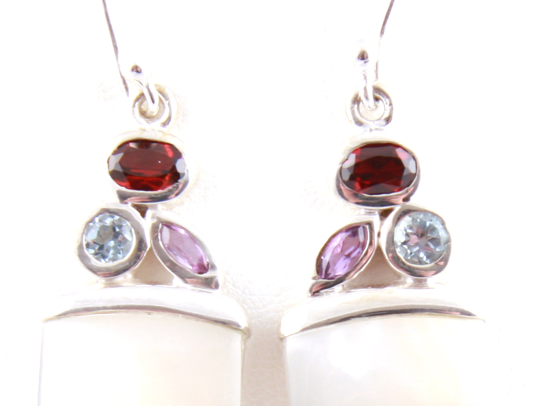 Shell Stone Silver Earring