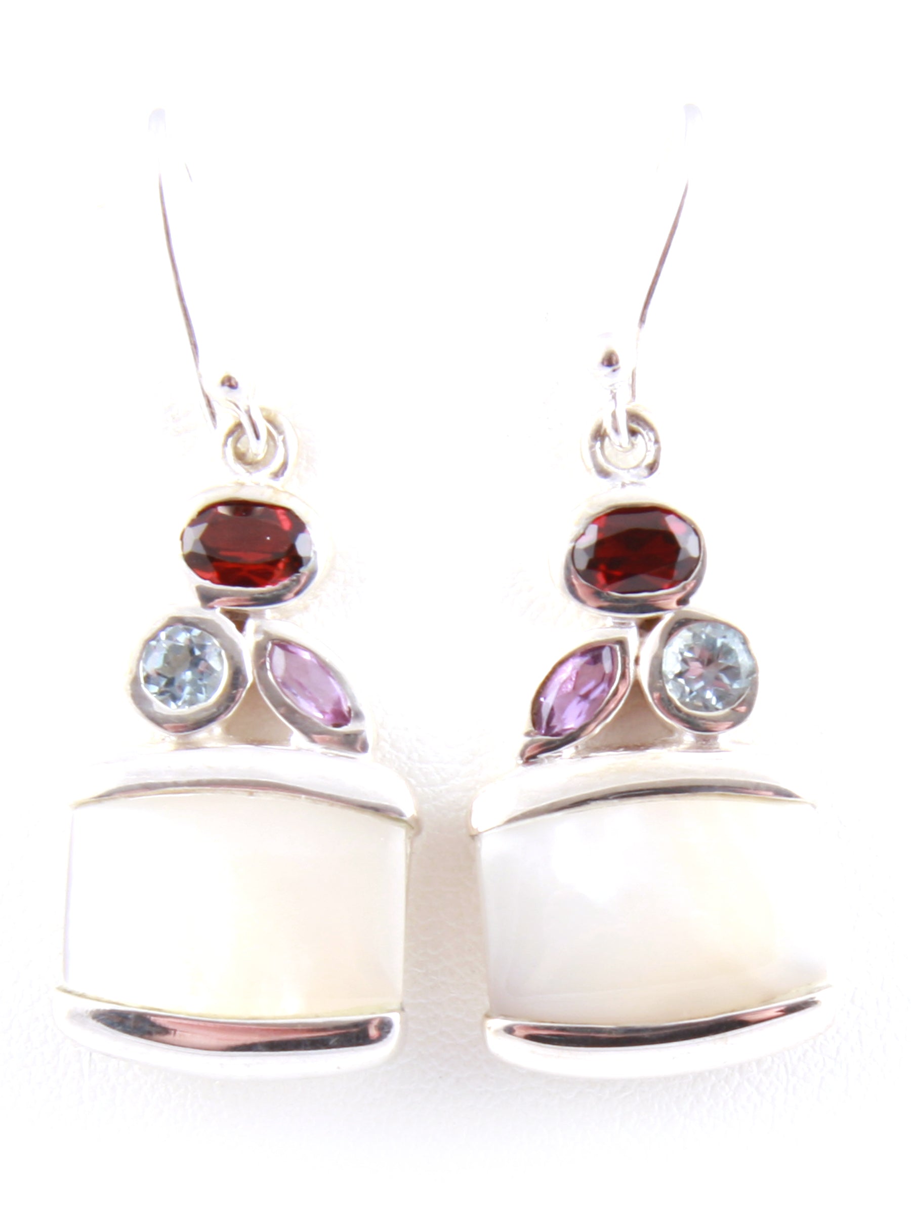 Shell Stone Silver Earring