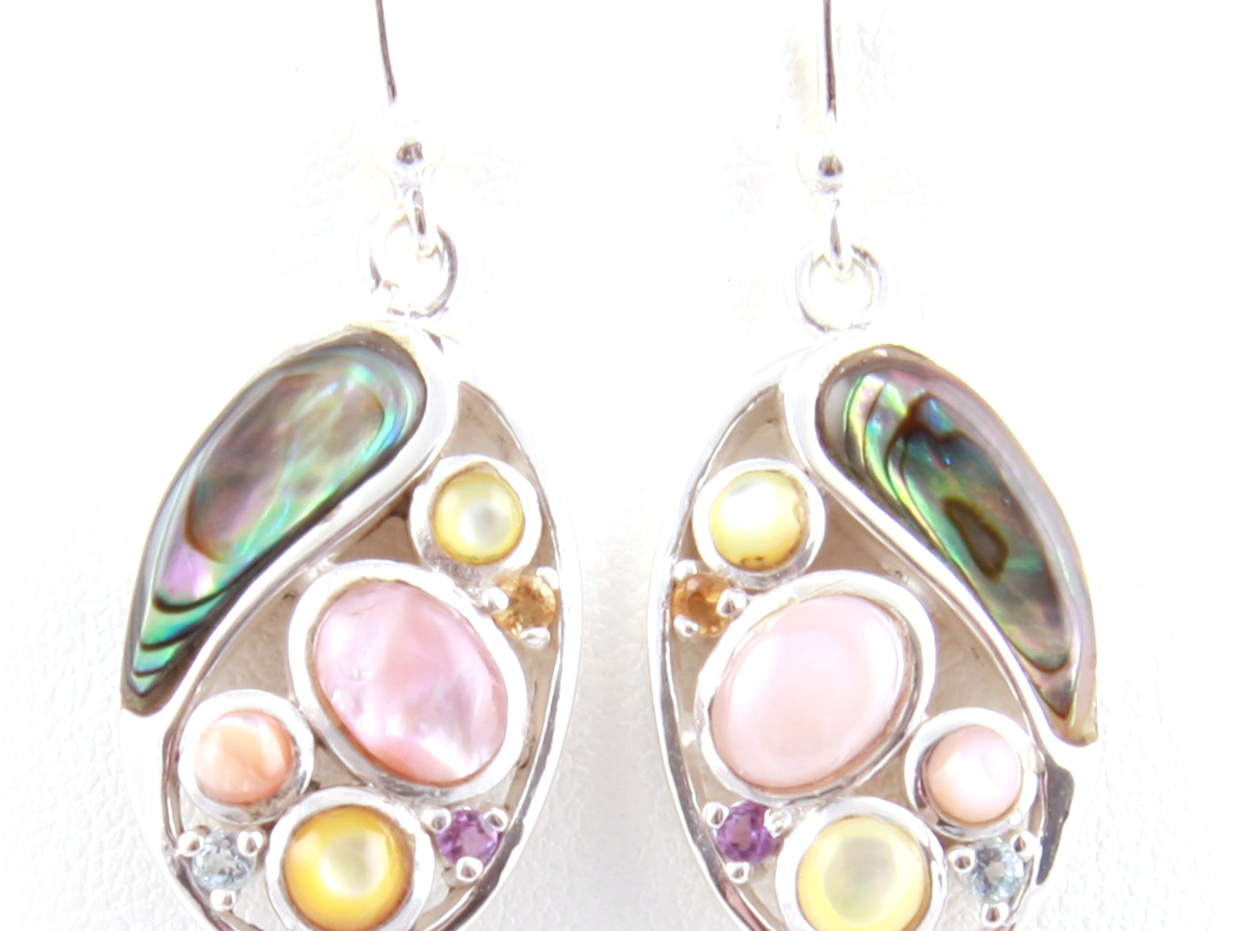 Shell Stone Silver Earring