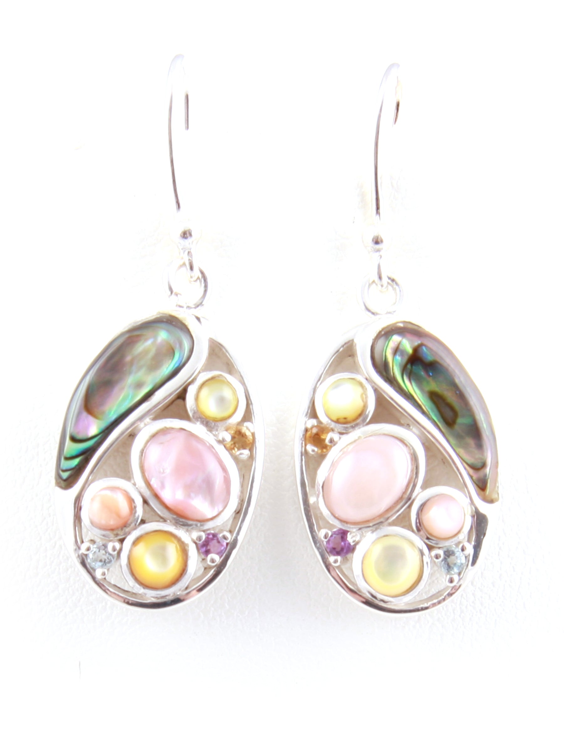 Shell Stone Silver Earring