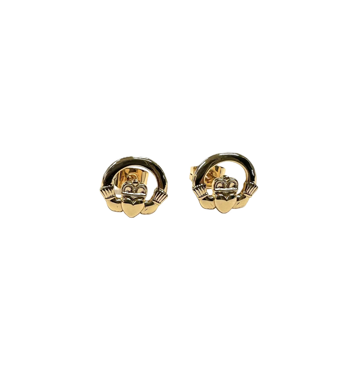 Rolled Gold Claddagh Stud Earrings