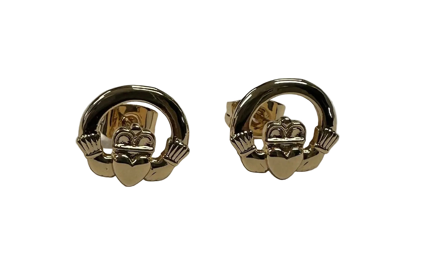 Rolled Gold Claddagh Stud Earrings
