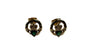 Rolled Gold Claddagh Emerald Green Cz Stud Earrings