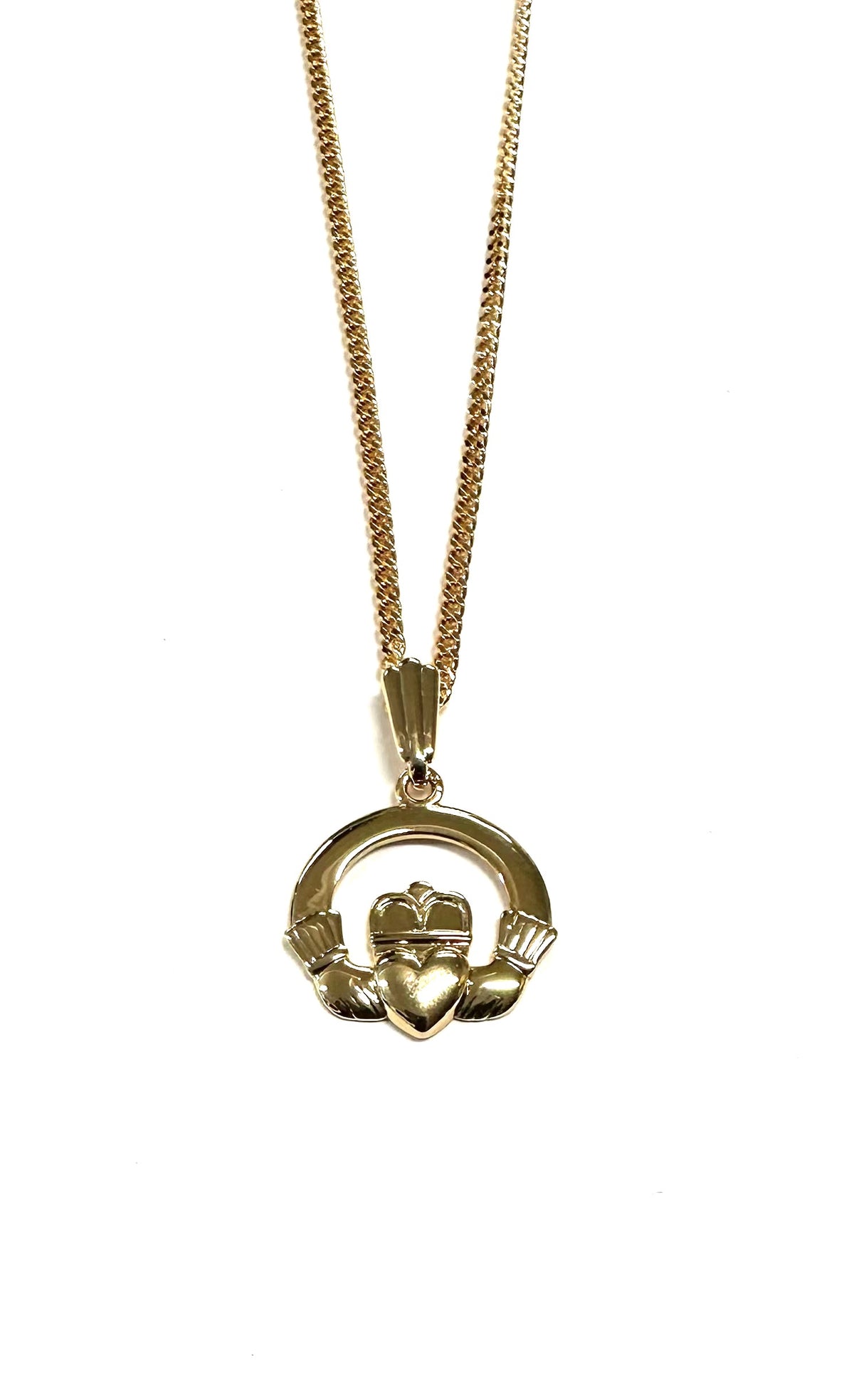 Rolled Gold Claddagh Pendant And Chain