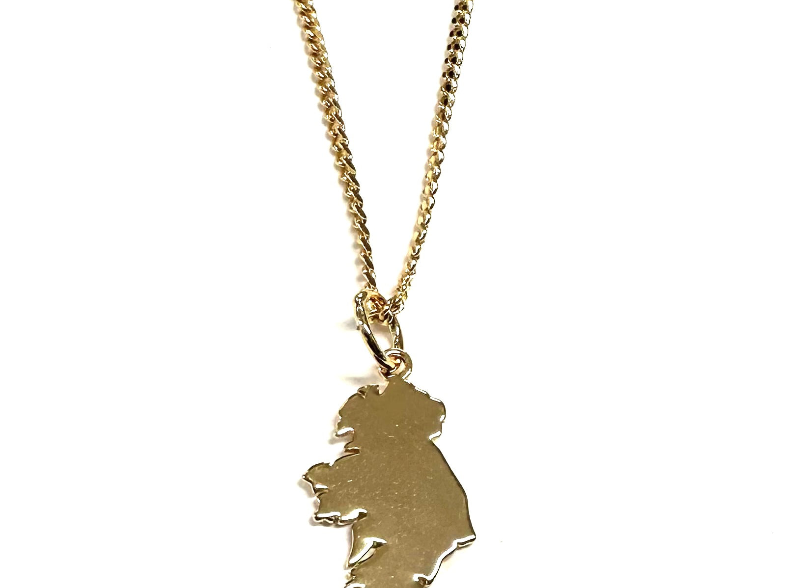 Rolled Gold Map Of Ireland Pendant And Chain