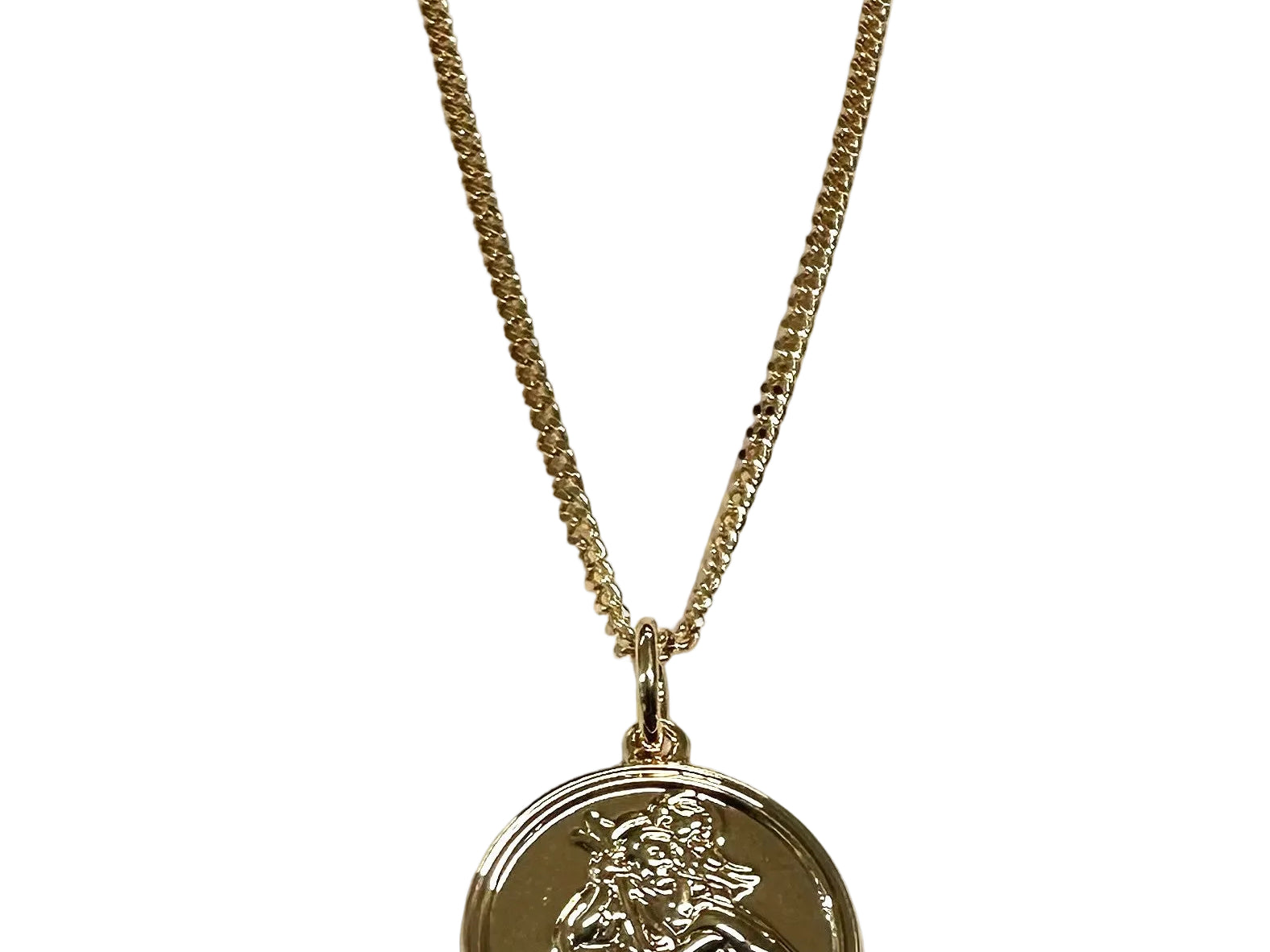 Rolled Gold St Christopher Pendant And Chain 20mm