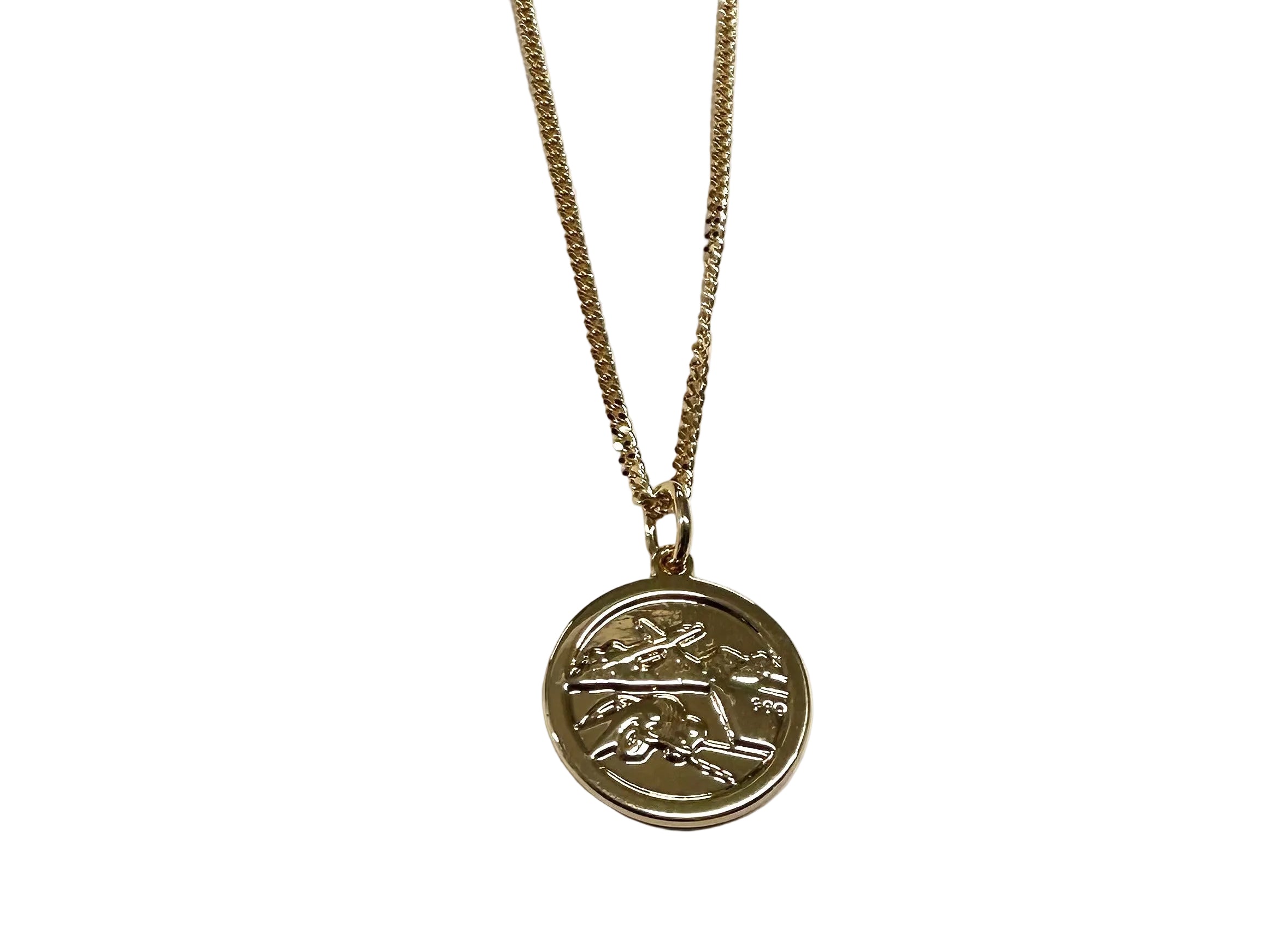 Rolled Gold St Christopher Pendant And Chain 18mm