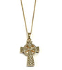 Rolled Gold Heavy Celtic Cross Pendant And Chain 40mm