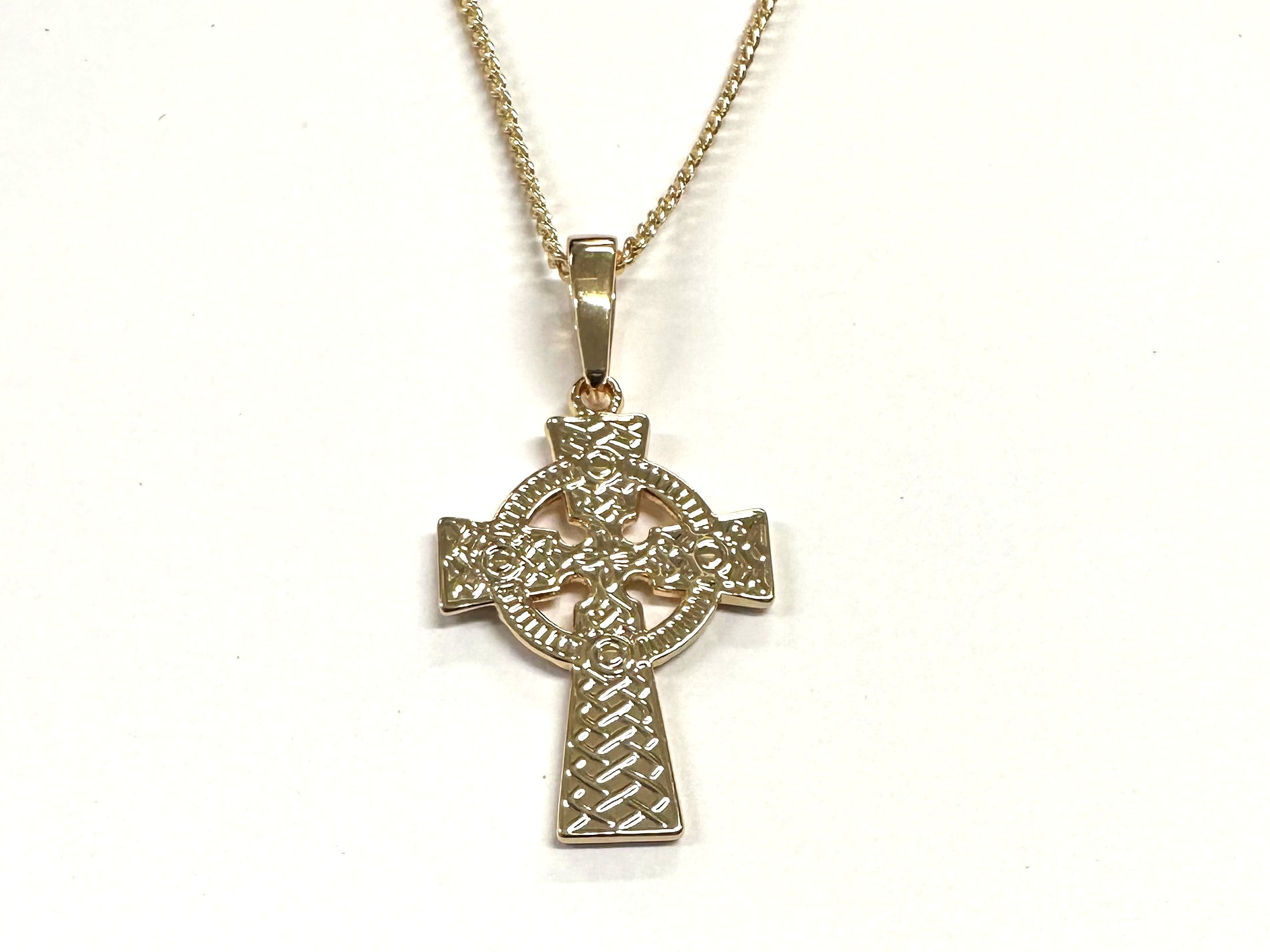 Rolled Gold Celtic Cross Pendant And Chain 35mm