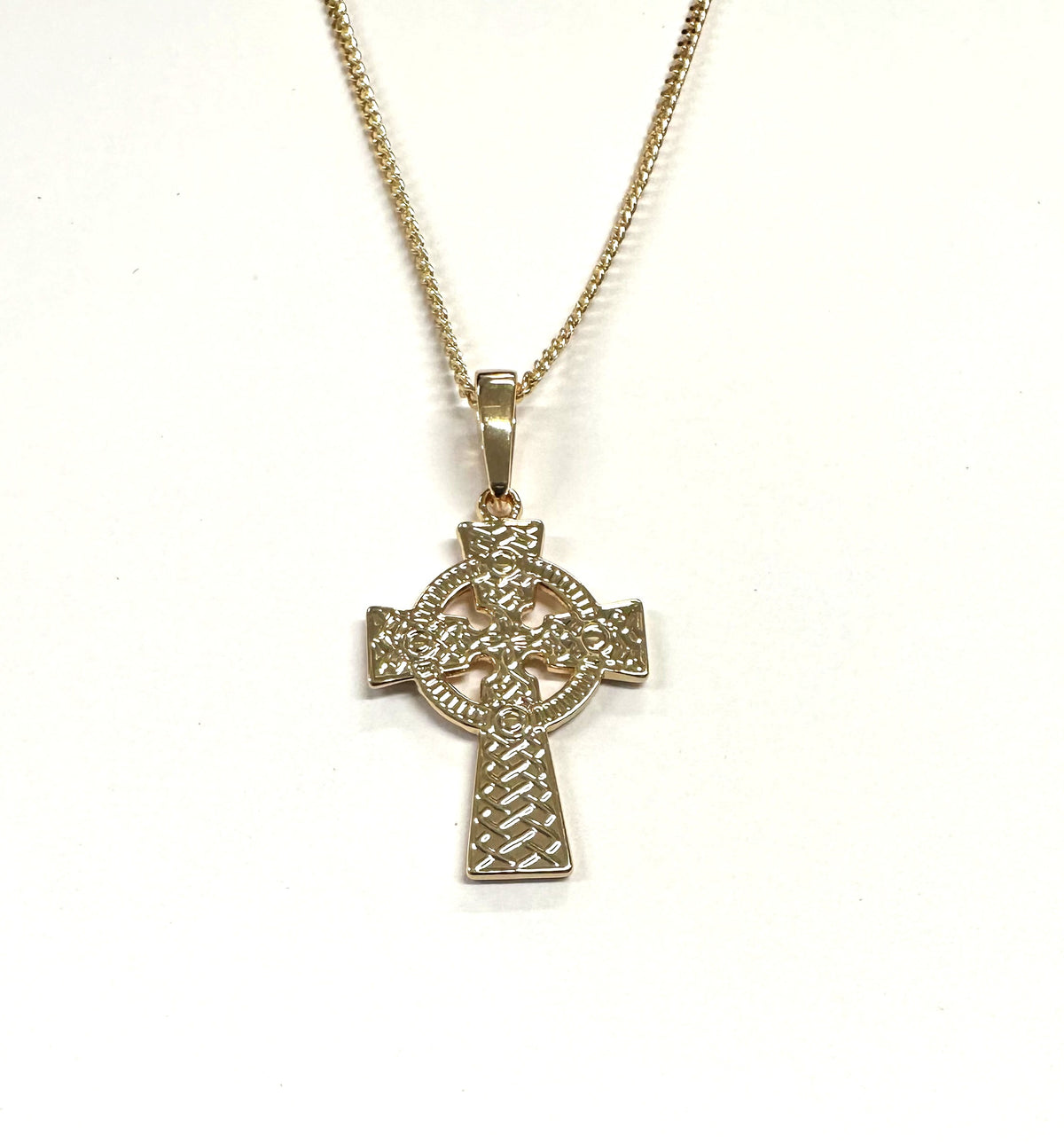 Rolled Gold Celtic Cross Pendant And Chain 35mm