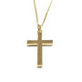 Rolled Gold Plain Heavy Cross Pendant And Chain 50mm