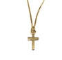 Rolled Gold Plain Heavy Cross Pendant And Chain 20mm