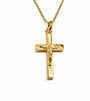 Rolled Gold Heavy Crucifix Cross Pendant And Chain 40mm