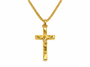 Rolled Gold Crucifix Cross Pendant And Chain 25mm