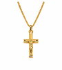 Rolled Gold Crucifix Cross Pendant And Chain 30mm
