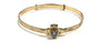 Rolled Gold Claddagh With White Cz Stone Bangle