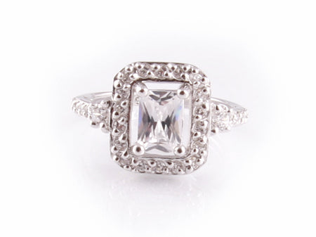 A White Cubic Zirconia Ring