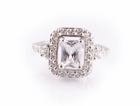 A White Cubic Zirconia Ring