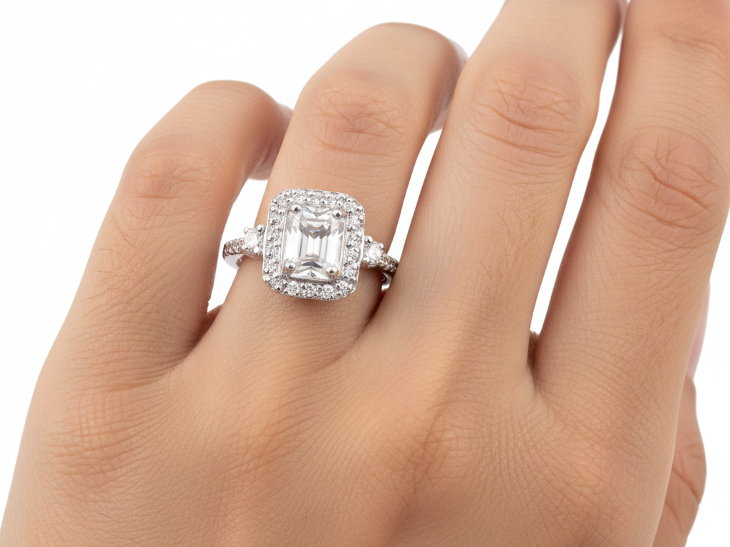 A White Cubic Zirconia Ring