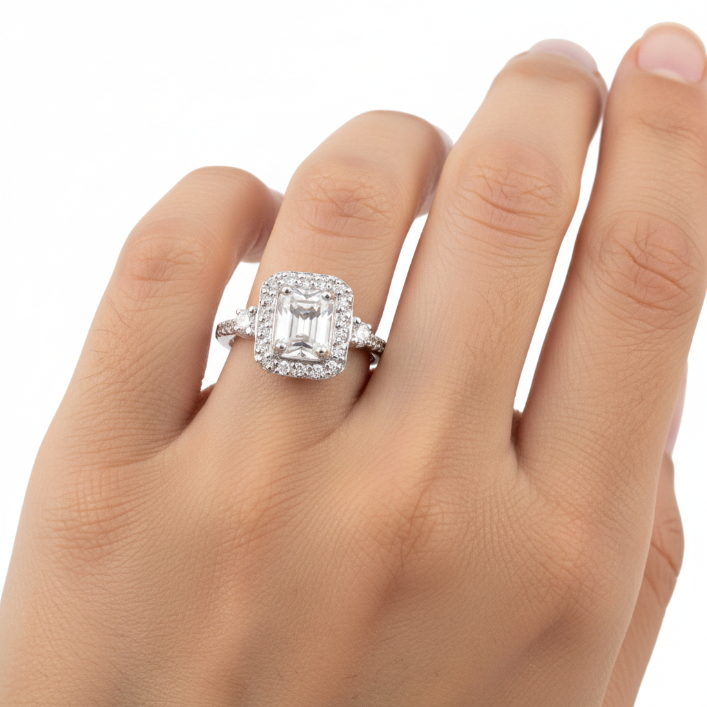 A White Cubic Zirconia Ring