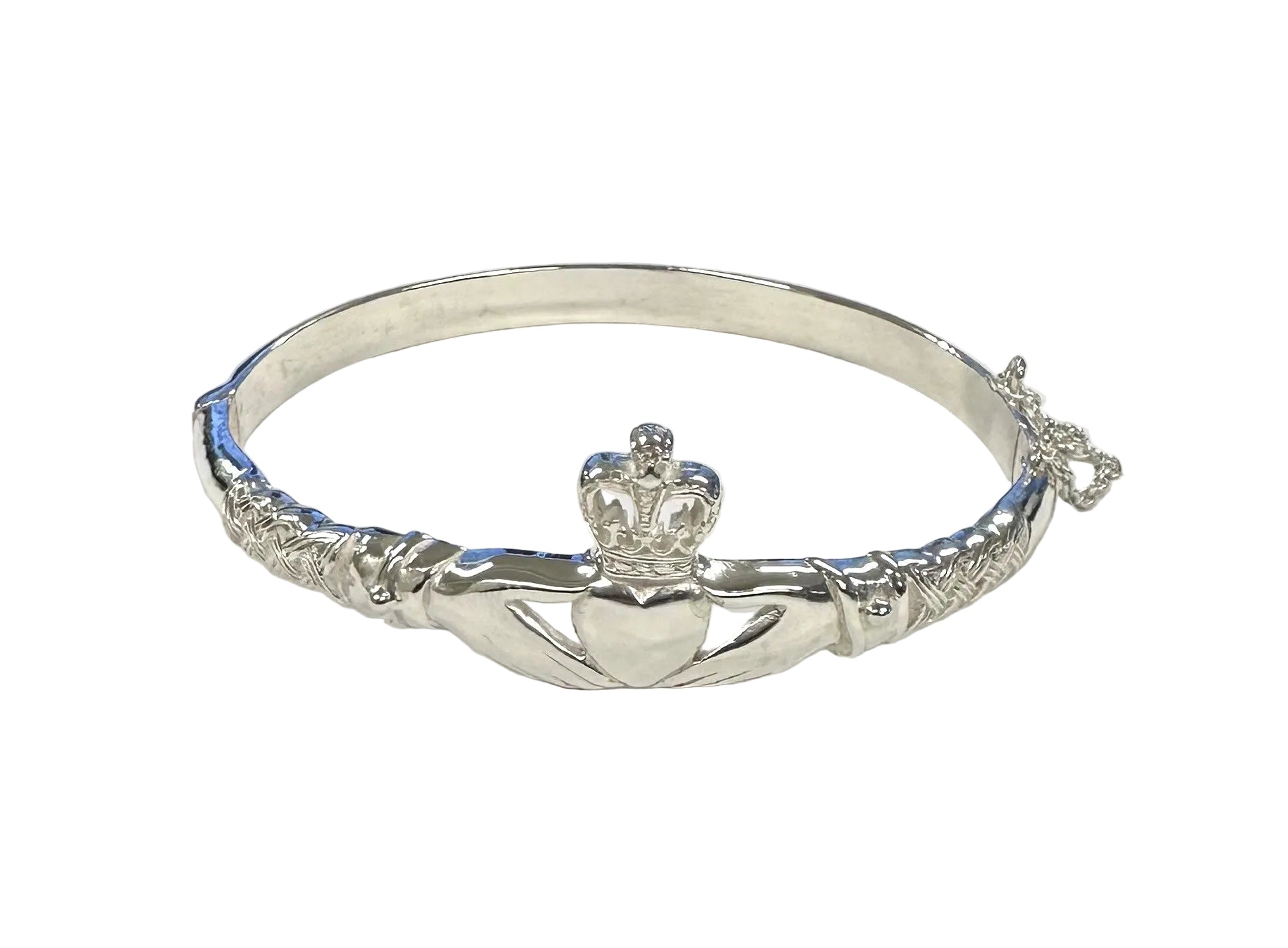 Plain Silver Claddagh Bangle