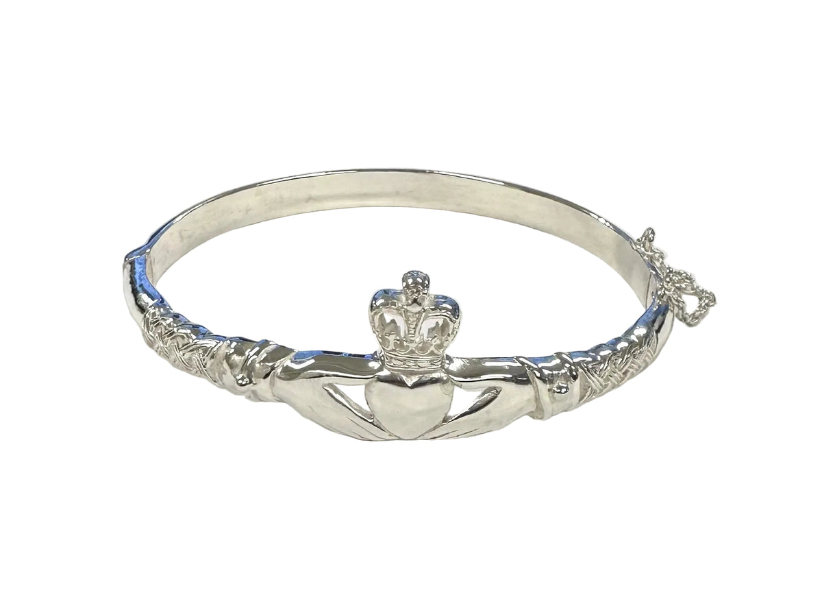 Plain Silver Claddagh Bangle