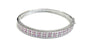 White And Ruby Cubic Zirconia Silver Bangle.