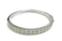 Dark and Light Peridot Cubic Zirconia Silver Bangle.