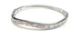Pink Cubic Zirconia Silver Twist Design Bangle.