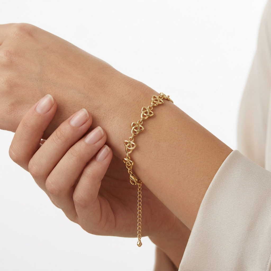 Rolled Gold Trinity Knot Bracelet