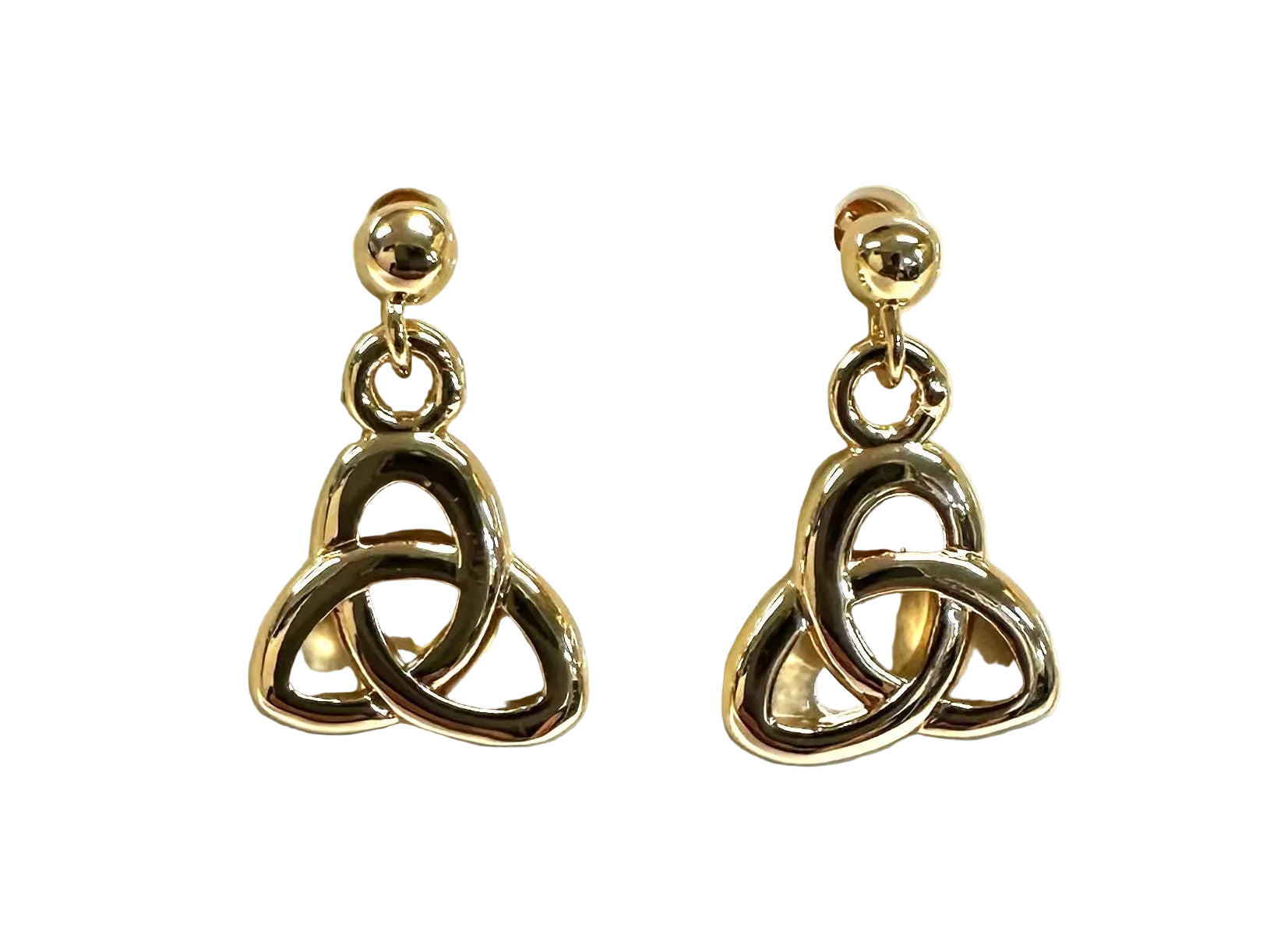 Rolled Gold Trinity Knot Drop Earrings