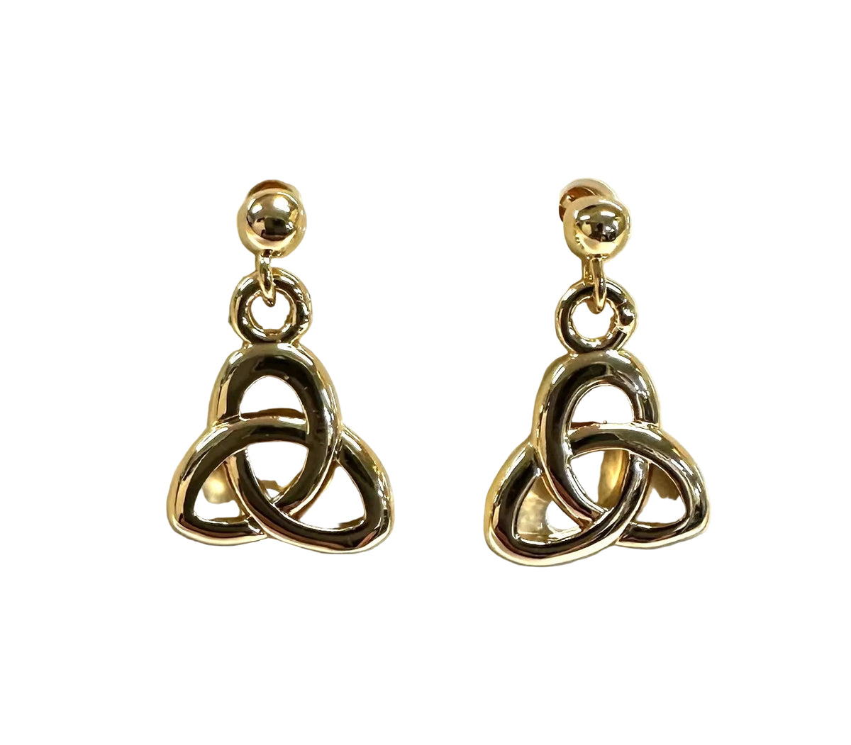 Rolled Gold Trinity Knot Drop Earrings