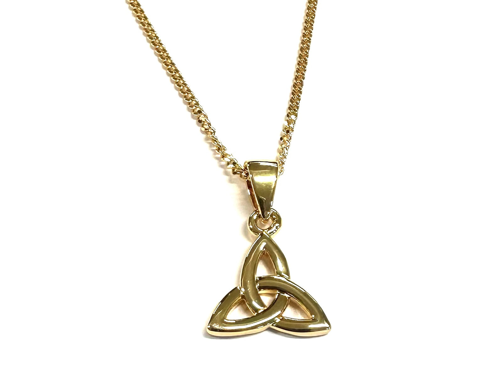 Rolled Gold Trinity Knot Pendant And Chain