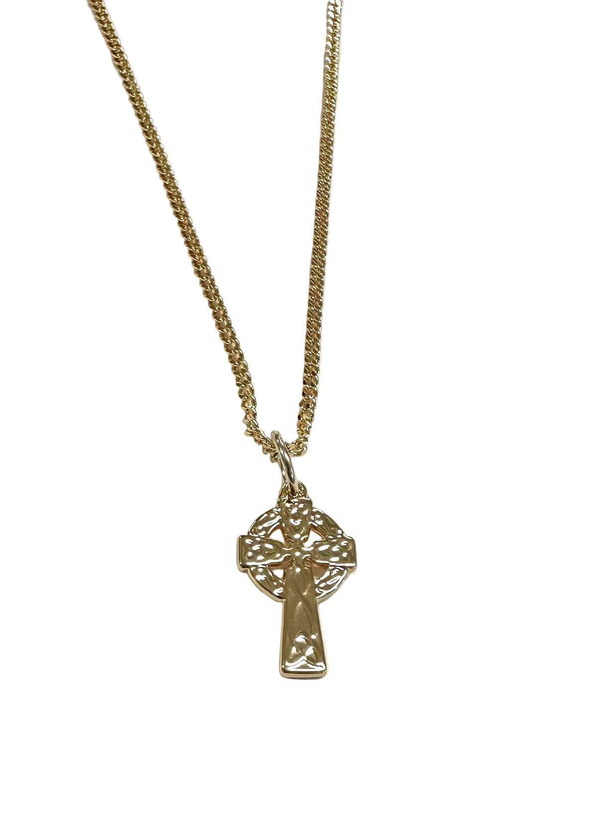 Rolled Gold Celtic Cross Pendant And Chain 25mm