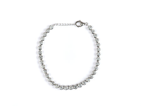 A White Cubic Zirconia Silver 4 mm Bracelet