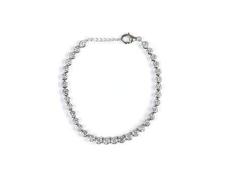 A White Cubic Zirconia Silver 4 mm Bracelet