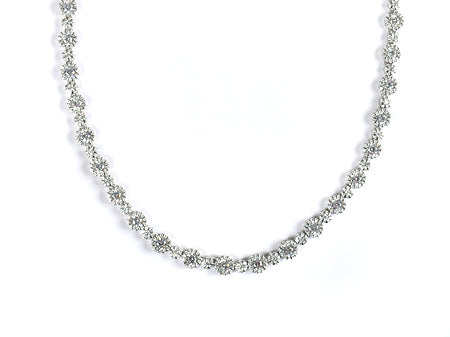 White Cubic Zirconia Silver Necklace
