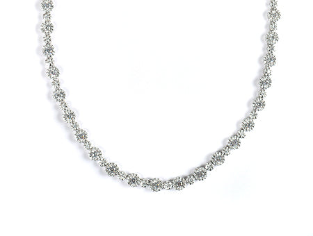 White Cubic Zirconia Silver Necklace