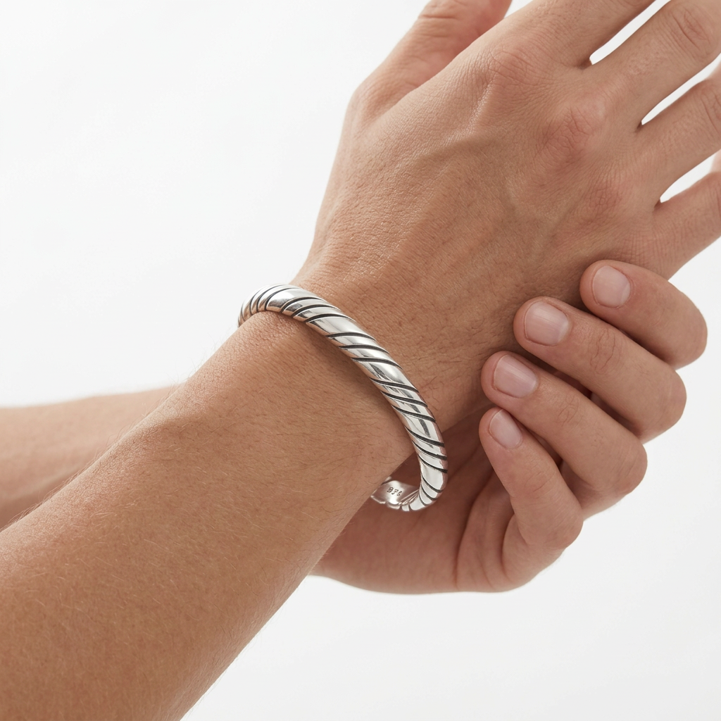 Silver Cuff Design Bangle