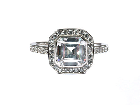 White Cubic Zirconia Ring.