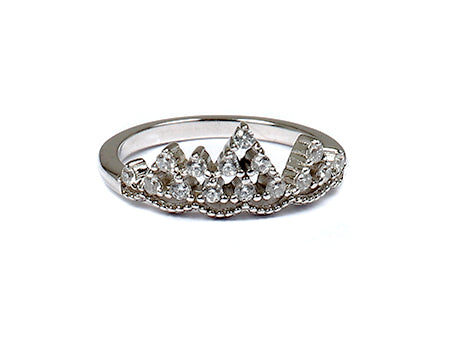 White Tiara Cubic Zirconia Ring.