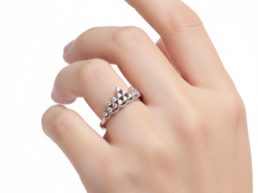 White Tiara Cubic Zirconia Ring.