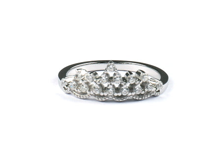 A Kids White Cz Silver Ring.