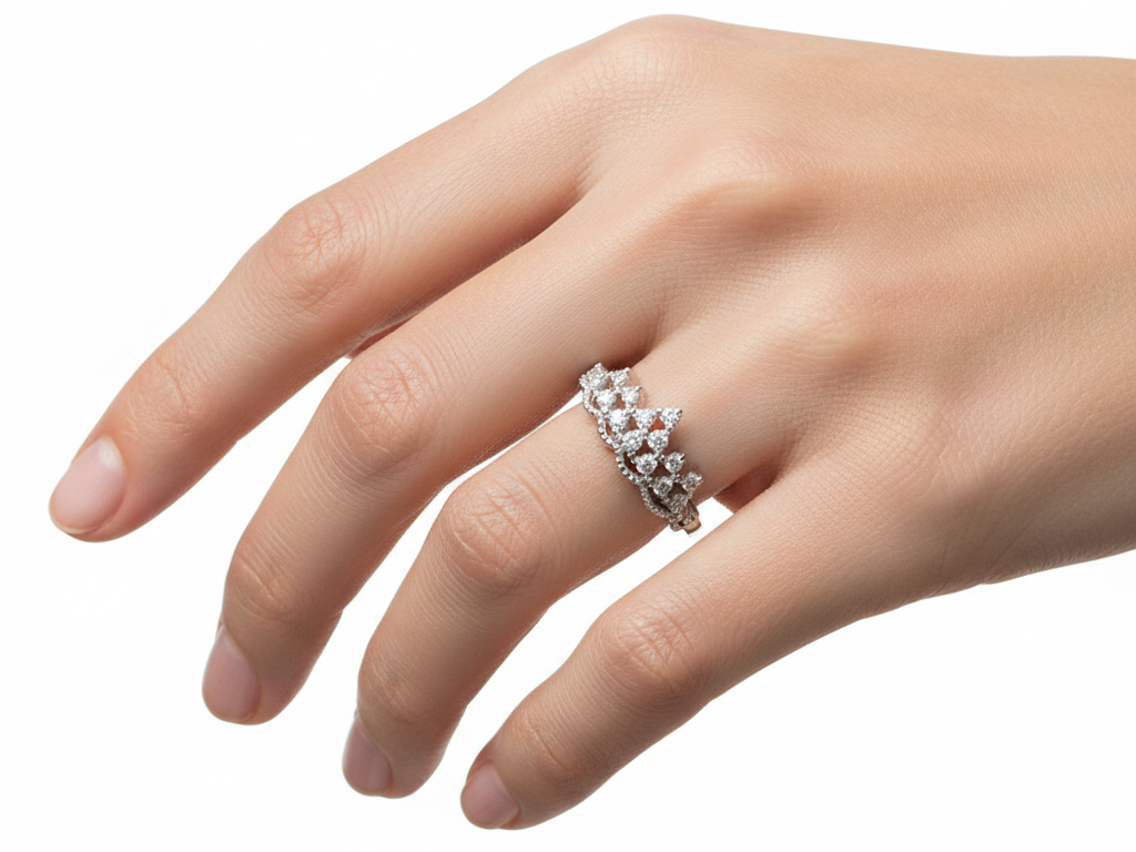 A Kids White Cz Silver Ring.