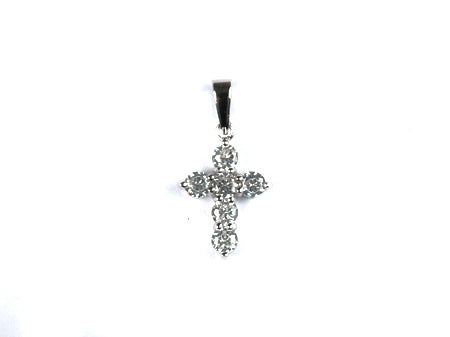 Silver Cz Cross Pendant