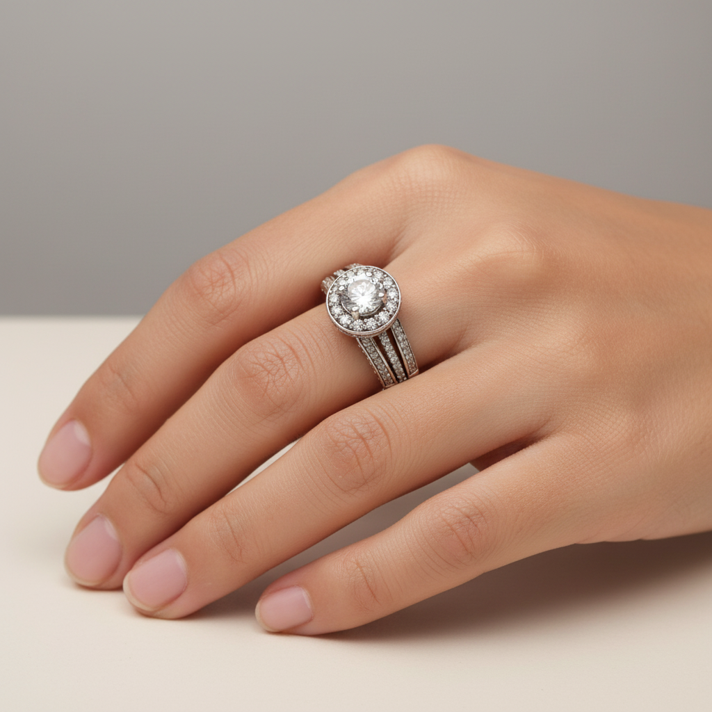 A White Cubic Zirconia Ring