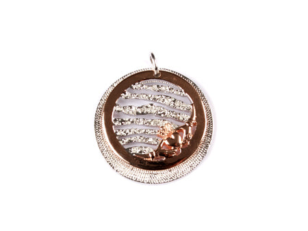 Claddagh Rose Plated Silver Pendant