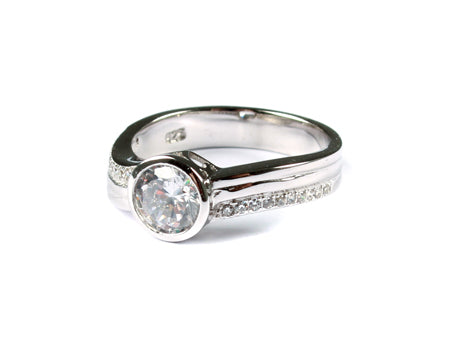 A White Cubic Zirconia Ring