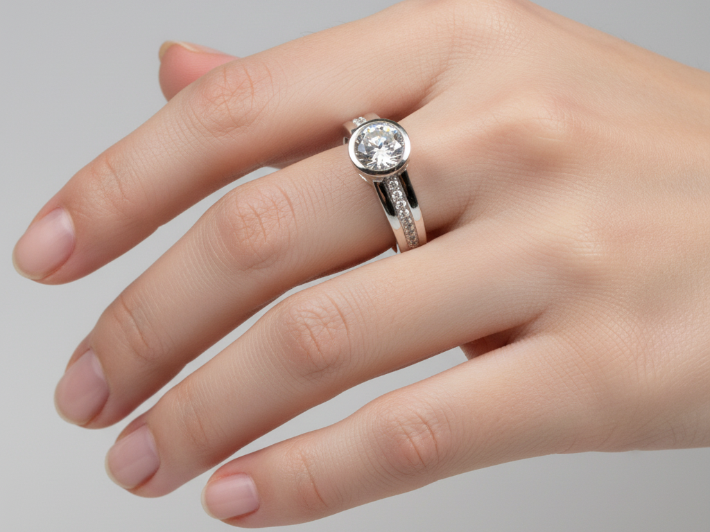 A White Cubic Zirconia Ring