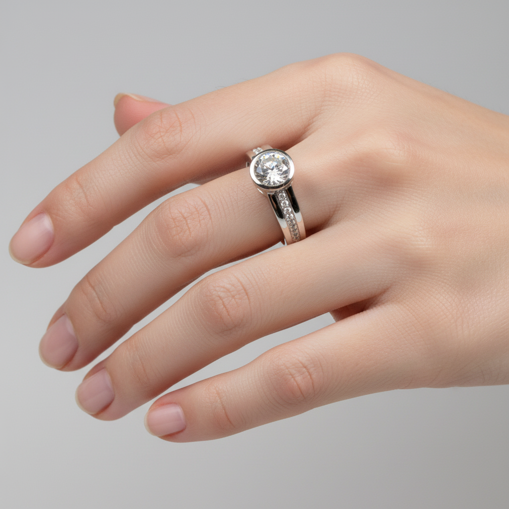 A White Cubic Zirconia Ring